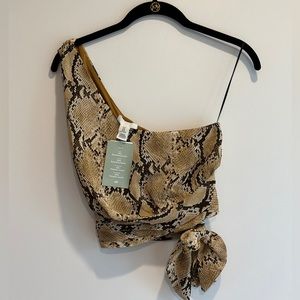 H&M One Shoulder Top, Snakeskin print  *BRAND NEW* Never Worn